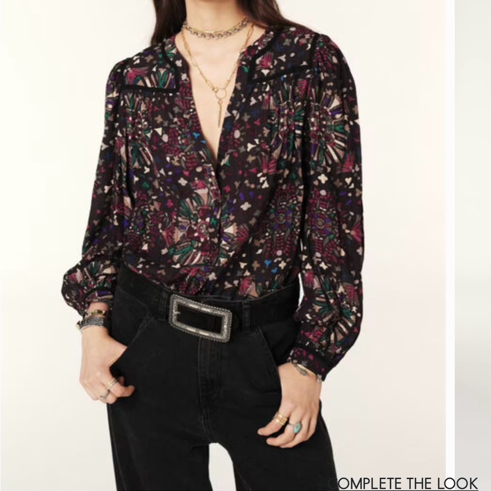 Floral Black Blouse